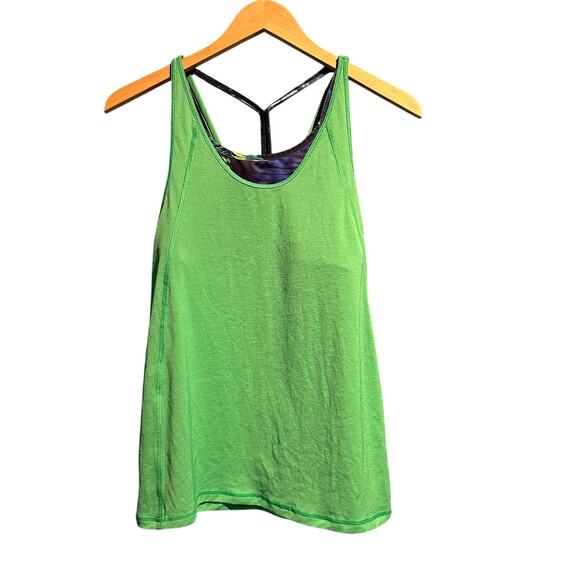Champion size small workout tank with sports bra attached Lime green gym yoga - Picture 1 of 10